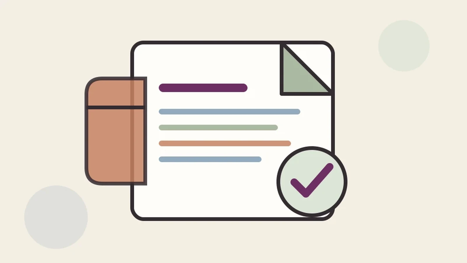 Proof of loss form beside a claim folder and verification checkmark